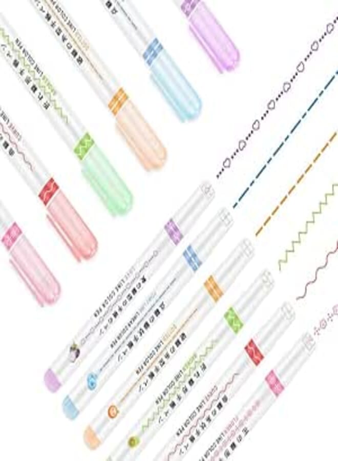 YBN Vibrant Highlighter Pen Set-6 Colorful Line Markers For Adults&Kids|Roller Line Marker Pens For Drawing,Journaling,Scrapbooking|School Stationery Kit,Multi-coloured